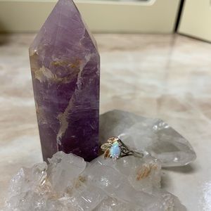 Sold /10k ring with opal and gold leaves/ sold